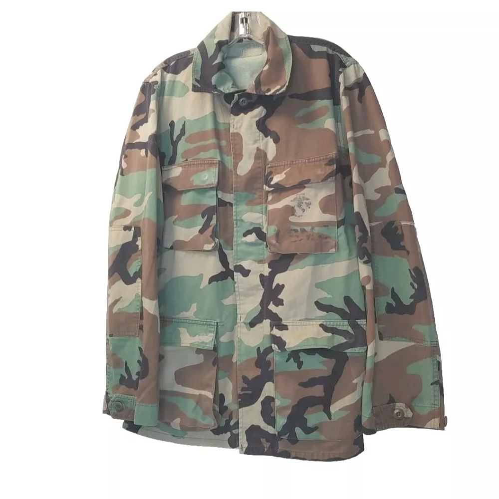 Shacket Military Surplus Cargo Jacket Large Med 42 Preppy Grunge Streetwear Vtg